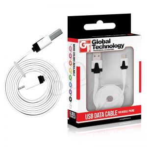 GT KABEL USB - MICROUSB PŁASKI BIAŁY
