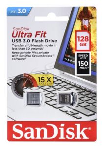 Sandisk Flashdrive Ultra Fit 128GB USB 3.0 czarno-srebrny